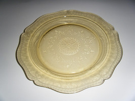 Federal Glass Amber Yellow Depression Glass Patrician Spoke Scalloped Edge Plate - £17.79 GBP