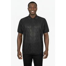 Mens Polo Shirt Slinky Sheer Short Sleeves Soft Touch by Stacy Adams 57007 black image 7