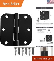 Premium Matte Black Door Hinges 3.5&quot; x 3.5&quot; - 48 Count with Smooth Opera... - $82.49