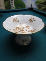 Limoges France, footed compote white and gold decor ^^ - $1,189.70 MXN