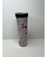 *Starbucks Coffee pink brown Flowers Tall Cold Cup Tumbler 16 oz - £19.46 GBP