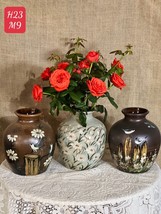 Vintage Pottery Flower Vase Handmade in Vietnam Ceramic vase H23 cms - £79.32 GBP