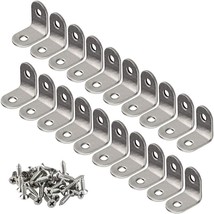 20 PCS Corner Braces 25mm x 25mm Stainless Steel Angle Bracket L Shaped Corner - £11.21 GBP