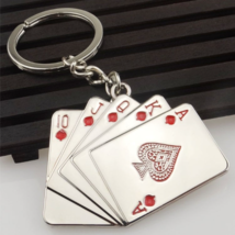 Keychain:  Royal Flush Poker Playing Card Keyring Metal !!! - £7.86 GBP