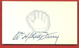 Bill Terry Original Hand Signed Autographed 3 &quot; X 2.5 &quot; Business Card Size - £31.46 GBP