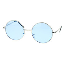 Unisex Sunglasses Round Circle Thin Metal Frame Spring Hinge Color Lens - £8.00 GBP