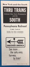 Pennsylvania Railroad April 24 1966 Time Table For New York Philadelphia South - £7.90 GBP