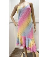 Maria Bonita Dress Womens Medium Pink Rainbow Vintage Asymmetrical *Flaw... - £18.92 GBP