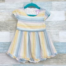 Tommy Bahama Ruffle Hem Gauze Dress Blue Orange Stripe Open Back Toddler Girl 2T - £15.81 GBP
