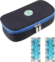 Oxford Fabric Medical Travel Cooler Bag Insulin Cooling Case with 2 Ice Packs fo - £20.36 GBP