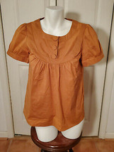 Ann Taylor Loft Small Mustard Orange Ladies Open Flow Shirt (NWOT) - £13.41 GBP