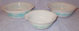 Vintage Glasbake Thistle Pattern Three Glass Bowl Set - $22.95