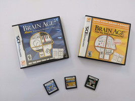 Nintendo DS Puzzle Games Lot Brain Age 1 & 2 Tetris Party Clubhouse Crossword - £27.39 GBP
