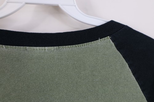 Vintage 90s Y2K Streetwear Mens 2XL Faded Blank 3/4 Sleeve Raglan T-Shirt Green Item image 9