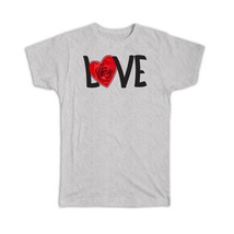 Heart Red Rose : Gift T-Shirt Valentines Day Love Romantic Girlfriend Wife Boyfr - £14.37 GBP