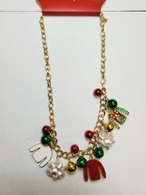 Kohl&#39;s Women&#39;s Gold Tone Christmas Necklace Ugly Christmas Sweater Necklace - £10.64 GBP