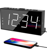 Alarm Clock for Bedroom, 2 Alarms Loud LED Big Display Plug in Simple Ba... - $24.25 CAD