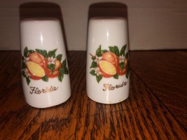 Vintage Florida Souvenir Salt &amp; Peppers Shakers-Oranges-Porcelain 3&quot; Tall - $185.80 MXN