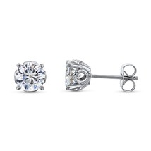 4Ct Round Cut Moissanite D/VVS1 Stud Earrings 14K White Gold 8mm Screw Back $695 - £127.04 GBP