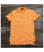 Polo Ralph Lauren Mens Small Orange Striped Short Sleeve Polo Shirt - $19.35