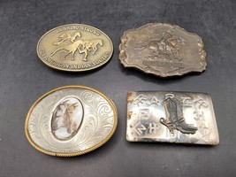 Horse Boot Lot Pony Express Belt Buckle 1902 German Silver Running Strong Indian - £15.61 GBP