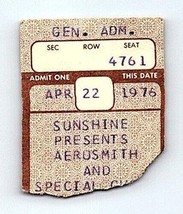 Aerosmith Concierto Ticket Stub April22 1976 Indianapolis Indiana (Puede 3) - $49.49