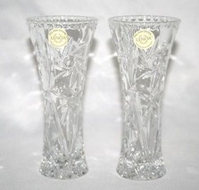 Lenox Crystal Star Vase Set Of 2 New w/Certificates #938 - £31.69 GBP