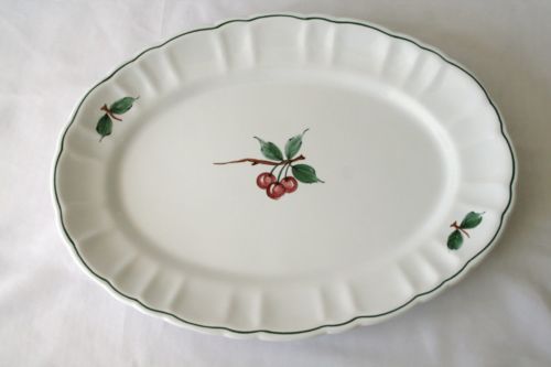 DAYTON'S Hand Painted Italy White Cherry Oval Serving Platter  #1293 - $60.00