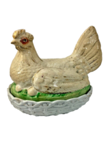 Antique Staffordshire Hen on Nest Victorian Serving Dish Folk Art - £132.24 GBP