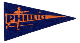 Vintage Philadelphia Phillies 5&quot; Blue Pennant - £22.87 GBP