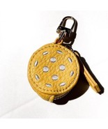 Sports Vegan Leather Bag Charm Keychain Yellow Pickleball - €21,25 EUR