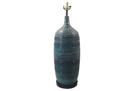 Vintage Mid-Century Bitossi Raymor Blue Turquoise Ceramic Lamp - $1,585.00