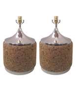 Vintage Mid-Century Laurel Cork and Chrome Lamps-A Pair - £1,175.39 GBP