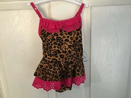 Koala Kids Girl&#39;s 1 Piece Swim Suit Leopard Pink 3/6 Month *NEW W/TAGS* r1 - £5.63 GBP