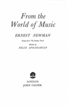 From the World of Music [Hardcover] Ernest Newman - £3.86 GBP