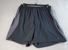 Nike dry Fit Swim Trunk Shorts Mens Large Black Polyester Pull On Elasti... - $12.07