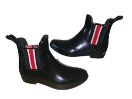 Lauren Ralph Lauren Womens Tally II Bo Rai Chelsea Rain Boots Black Red ... - £29.50 GBP