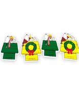 1990 Sylvestri Peanuts Snoopy Dog House Ornaments Set of 4 Vintage Paint... - $304.10 MXN