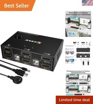 HDMI 4K Dual Monitor KVM Switch with USB Hub - Efficiently Control 2 Dev... - $74.99