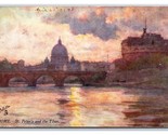 St Peter and the Tiber Rome Italy Raphael Tuck 7554 DB Postcard O16 - $2.92