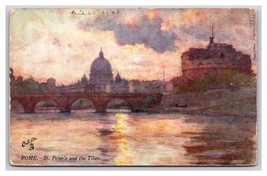 St Peter and the Tiber Rome Italy Raphael Tuck 7554 DB Postcard O16 - £2.32 GBP