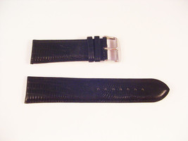 New Mens Watch Strap Leather Black Snake Style Cushioned Padded Band 26mm S56 - £9.95 GBP