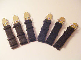 6X Quality Leather Black Watch Bands 22MM Straps At Wholesale Prices! S72 - £15.10 GBP