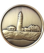 Fog Light Prayer Lighthouse Antique Bronze Medallion Chip - Recoverychip - £2.36 GBP
