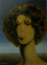 La Violacion - (Abstract of woman with brown hair) - Magritte - Framed P... - $32.50