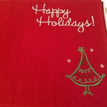 Red Velvet Christmas Tree Happy Holidays Placemats &amp; Napkin Set of 12 (6/ea) EUC - £52.21 GBP