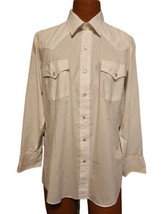 Vintage ATB Authentic Western Wear Shirt Mens 16.5  32/33 White Pearl Snap - £15.65 GBP