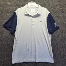 Lacoste Sport mens white blue golf polo shirt size 7 US XXL TPC Potomac - £30.34 GBP