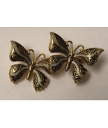Butterflies Pin Brooch Ornate Enamel Slightly eXtended Pin Vintage Antiqe - £6.29 GBP