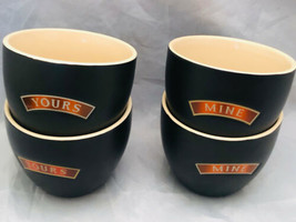 Lot of 4 Stoneware Bailey&#39;s Irish Cream Mugs 2 Yours 2 Mine Brown Beige - £22.31 GBP